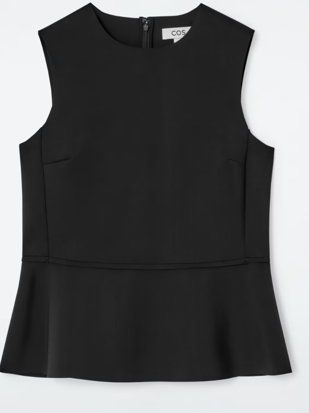 COS Black Sleeveless Top with Back Zip